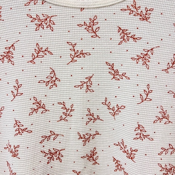 🟣Basic Editions Floral Thermal Waffle Top – Size Large - Picture 4 of 4
